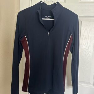 Tory Birch Sport Dark Blue Zip-Up Top